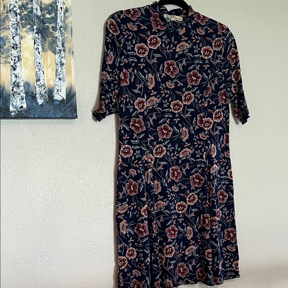 Wallflower Navy Floral Long Sleeve Dress